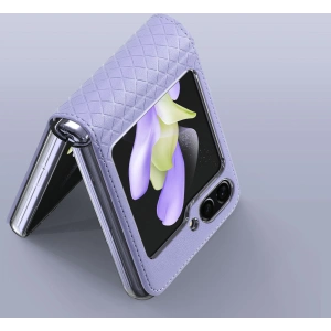 Hurtownia GSM - Etui Samsung Galaxy Z Flip 5 5G aus Leder mit Klappdeckel Geldbörse Rückenschale Dux Ducis Bril lila - DDS1799 - {ean13} - Hurt