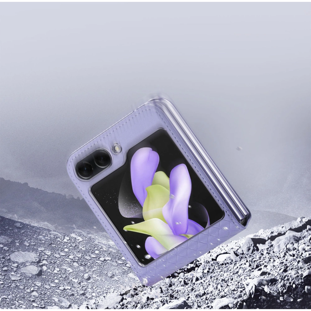 Wholesale Samsung Galaxy Z Flip 5 5G Leather Flip Wallet Back Cover Dux Ducis Bril purple - DDS1799 - {ean13} - Hurt