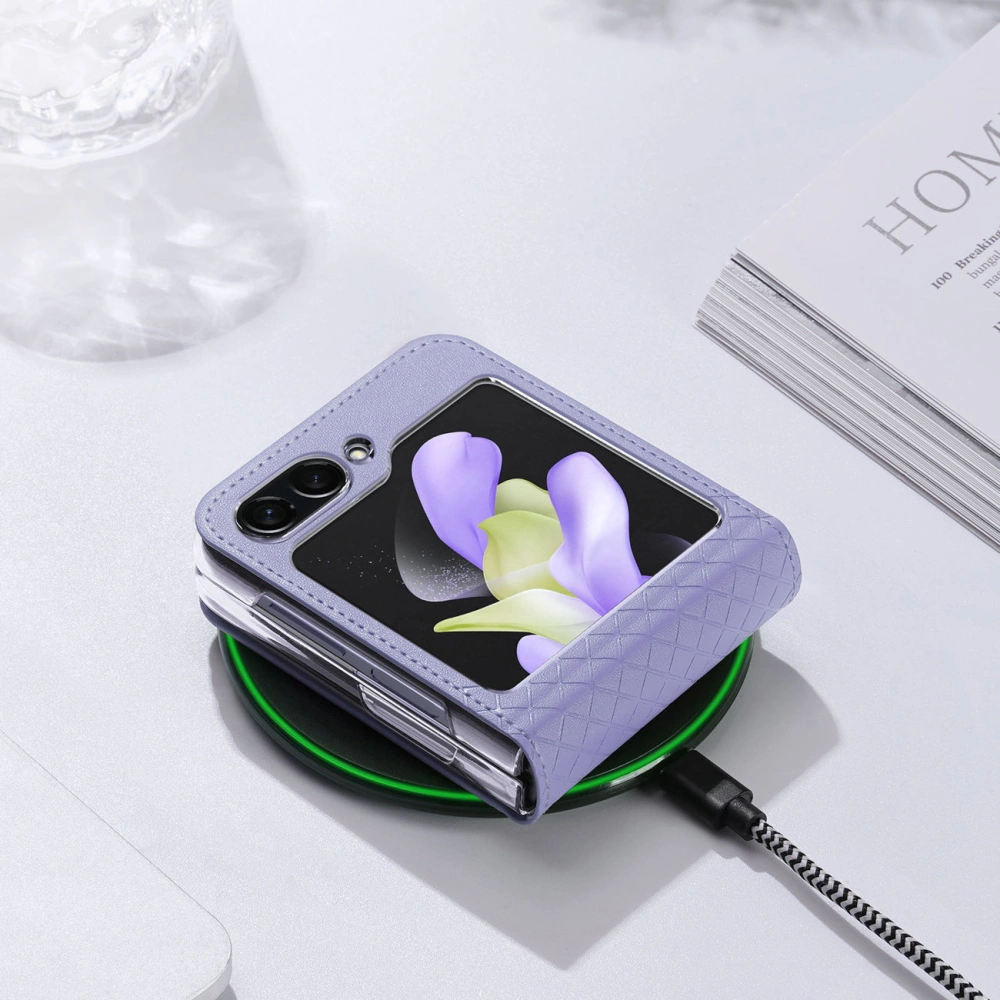 Wholesale Samsung Galaxy Z Flip 5 5G Leather Flip Wallet Back Cover Dux Ducis Bril purple - DDS1799 - {ean13} - Hurt