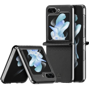 Hurtownia GSM - Etui Samsung Galaxy Z Flip 5 5G aus Leder mit Klappe, Geldbörse, Rückenschale Dux Ducis Bril schwarz - DDS1800 - {ean13} - Hurt