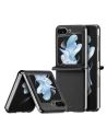 Etui Samsung Galaxy Z Flip 5 5G aus Leder mit Klappe, Geldbörse, Rückenschale Dux Ducis Bril schwarz
