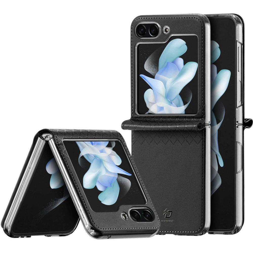Wholesale Samsung Galaxy Z Flip 5 5G Leather Flip Wallet Back Cover Dux Ducis Bril black - DDS1800 - {ean13} - Hurt