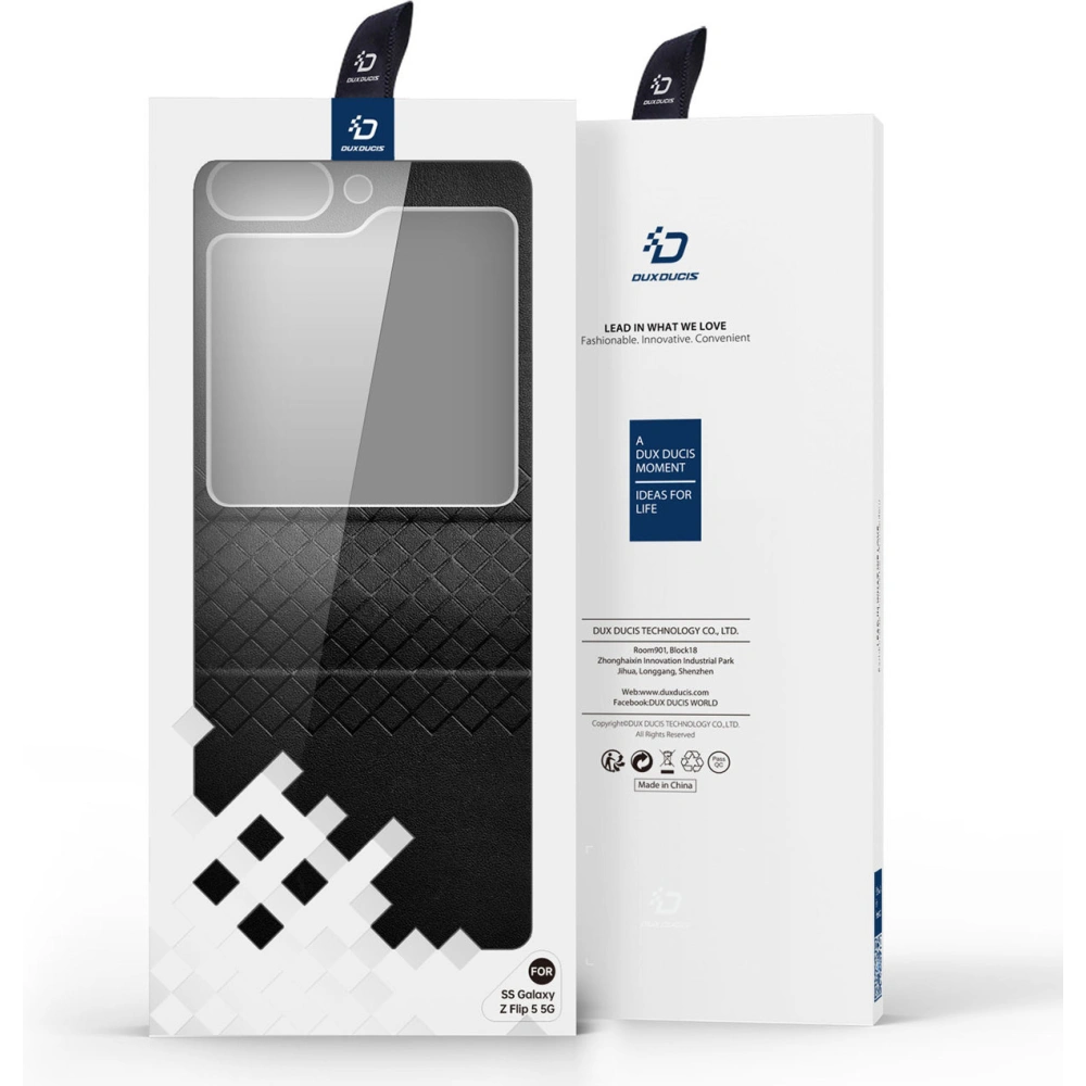Hurtownia GSM - Etui Samsung Galaxy Z Flip 5 5G skórzane z klapką portfel pokrowiec na tył Dux Ducis Bril czarne - DDS1800 - {ean13} - Hurt