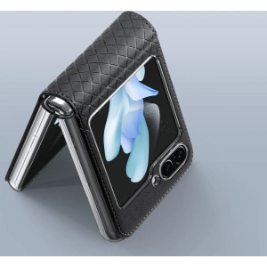 Hurtownia GSM - Etui Samsung Galaxy Z Flip 5 5G aus Leder mit Klappe, Geldbörse, Rückenschale Dux Ducis Bril schwarz - DDS1800 - {ean13} - Hurt