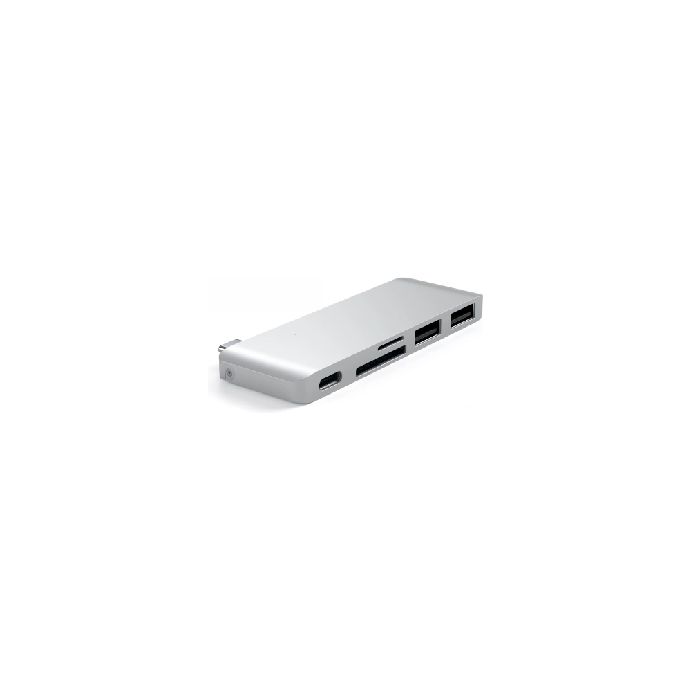 Hurtownia GSM - Hub Satechi Type-C USB Pass-through pentru dispozitive mobile USB-C 60W, 2x USB-A, cititor de carduri micro/SD argintiu - STH83 - {ean13} - Hurt