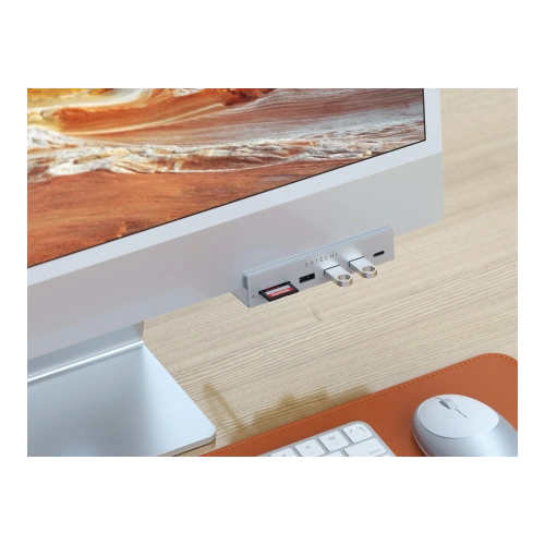 Hub Satechi USB-C Clamp do Apple iMac M1 2021 24 / Apple iMac M1 27 2022 USB-C, 3x USB-A, czytnik kart micro/SD