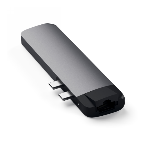 Satechi Distributor - 879961007331 - STH87 - Satechi Type-C Pro Dual USB-C Hub for MacBook USB-C, PD, 87W, 2x USB-A, HDMI 4K, Micro/SD Card Reader - B2B homescreen