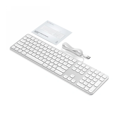 Klawiatura Satechi Aluminum Wired Keyboard z układem numerycznym USB-A (srebrny)