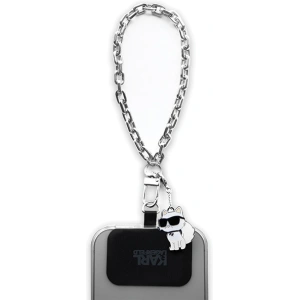 Pasek Karl Lagerfeld KLUCHCSKPK Universal Hand Strap Choupette srebrny