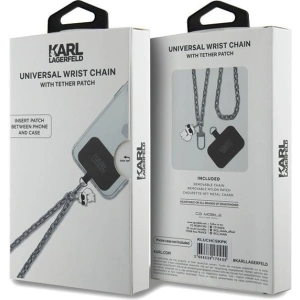 Pasek Karl Lagerfeld KLUCHCSKPK Universal Hand Strap Choupette srebrny