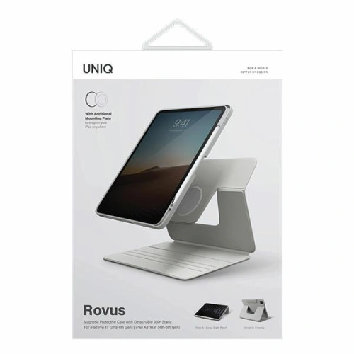 Etui UNIQ Rovus  Apple iPad Air 10.9 2020/2022 (4. i 5. gen) / iPad Pro 11 2021/2022 (3. i 4. gen) / iPad Air 11 2024 (6. generacji) Magnetic Case szary