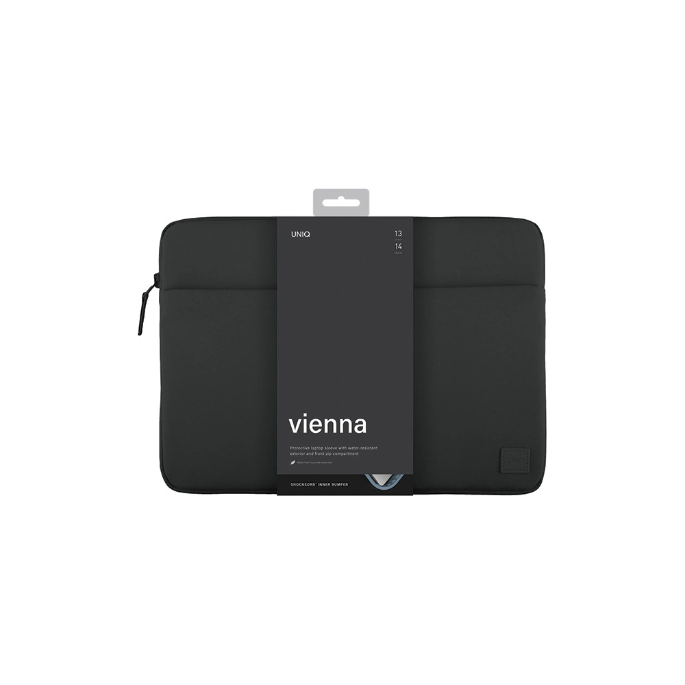 Hurtownia GSM - Etui UNIQ Vienna Laptop Sleeve 14 Zoll wasserdicht RPET schwarz/mittleres Schwarz - UNIQ925 - {ean13} - Hurt