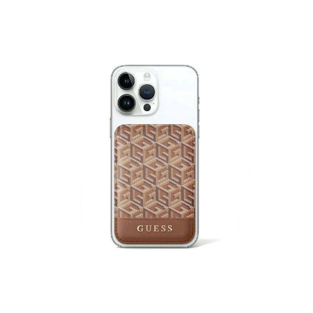 Hurtownia GSM - Kartenfach Guess Wallet Kartensteckplatz GUWMSHGCFSEW MagSafe GCube Streifen braun/brown - GUE2710 - {ean13} - Hurt