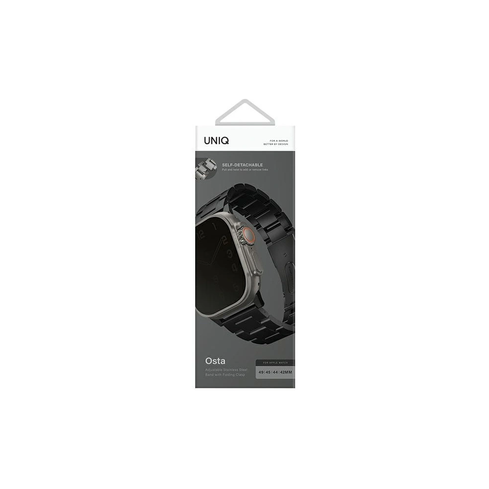 Hurtownia GSM - UNIQ Osta Apple Watch 4/5/6/7/SE/8/9/Ultra 44/45/49mm Edelstahl schwarz/mittleres Schwarz - UNIQ931 - {ean13} - Hurt
