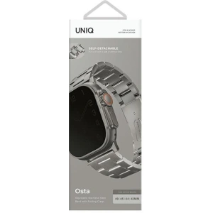 Hurtownia GSM - UNIQ Osta Apple Watch 4/5/6/7/SE/8/9/Ultra 44/45/49mm rozsdamentes acél ezüst/titán ezüst - UNIQ932 - {ean13} - Hurt