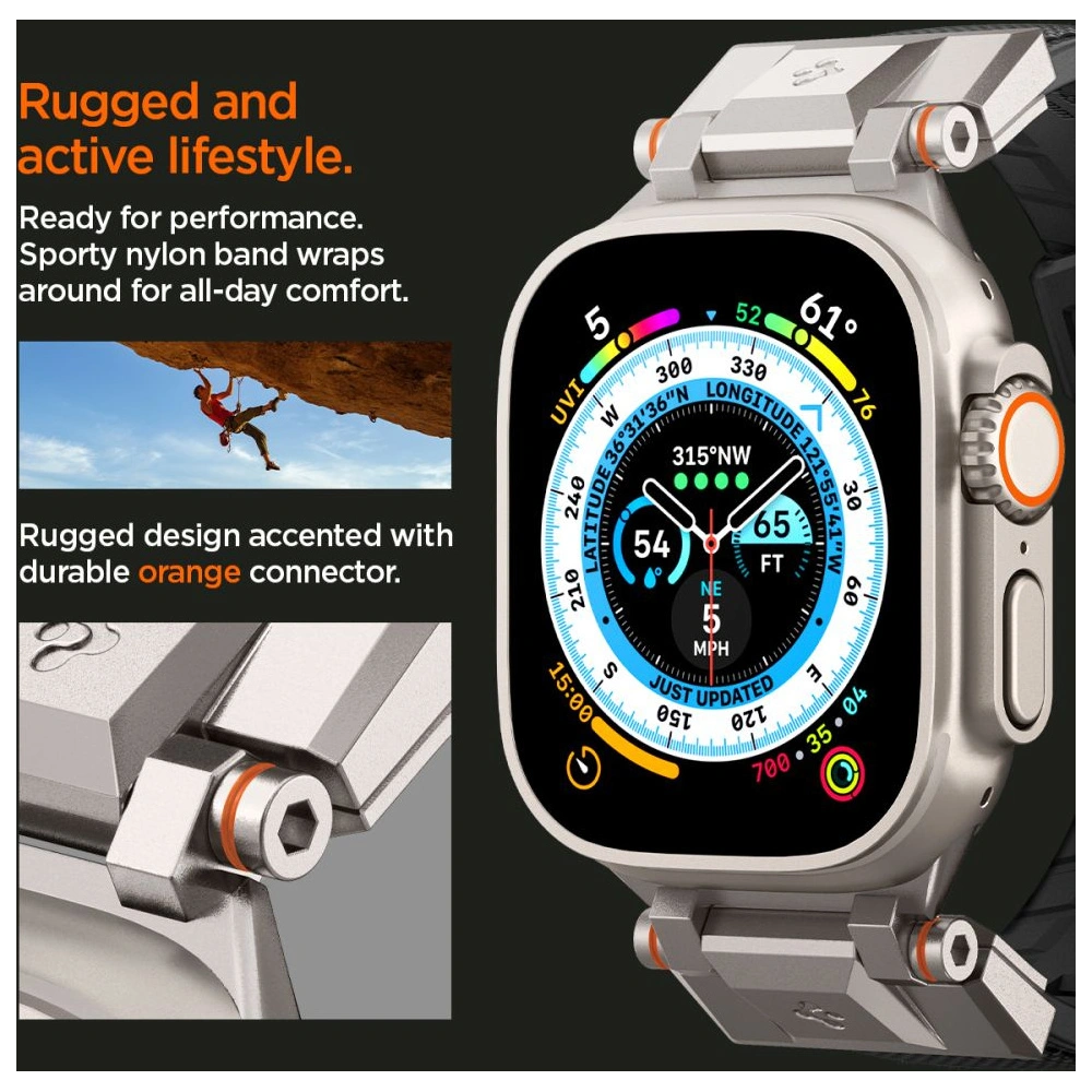 Hurtownia GSM - Pasek Spigen Durapro Armor Apple Watch 4/5/6/7/8/SE/Ultra 44/45/49mm Černý - SPN2929 - {ean13} - Hurt