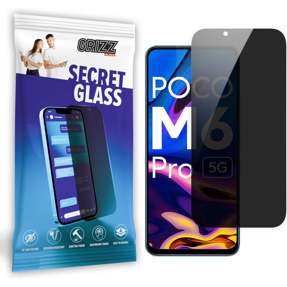 Szkło prywatyzujące GrizzGlass SecretGlass do Xiaomi POCO M6 Pro 5G - POCO M6 Pro 5G - GrizzGlass