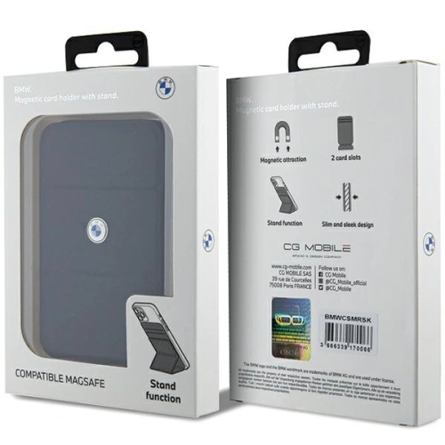 Kieszeń na karty BMW Wallet Card Slot Stand BMWCSMRSK MagSafe Signature Collection czarny/black