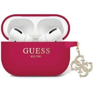 Hurtownia GSM - Etui Guess GUAP2LECG4M Apple AirPods Pro 2 obal Liquid Silicone Glitter Triangle Charm purpurový/magenta - GUE2717 - {ean13} - Hurt