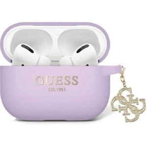 Hurtownia GSM - Etui Guess GUAP2LECG4U Apple AirPods Pro 2 obal z tekutého silikonu s třpytkami a trojúhelníkovým přívěskem fialový/purple - GUE2719 - {ean13} - Hurt