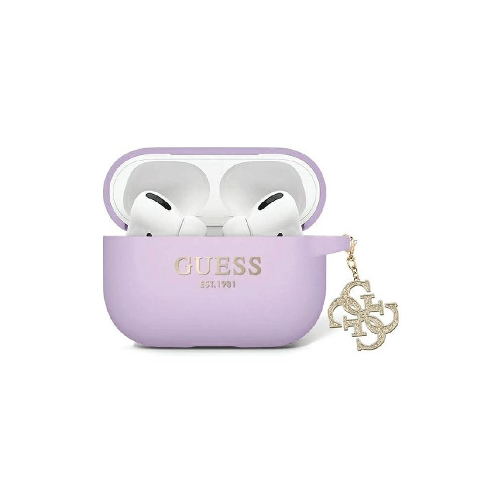 Hurtownia GSM - Etui Guess GUAP2LECG4U Apple AirPods Pro 2 Hülle Flüssigsilikon Glitzer Dreieck Charm lila/purple - GUE2719 - {ean13} - Hurt