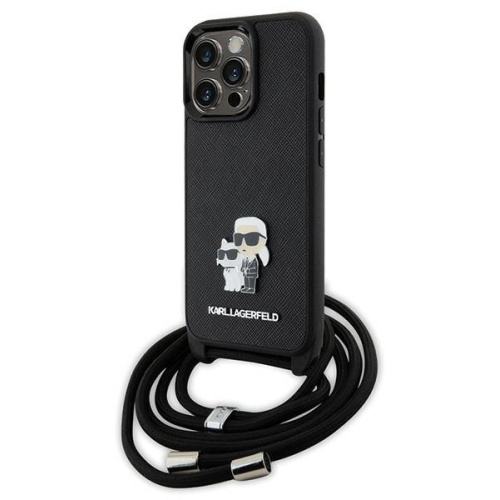 Karl Lagerfeld Distributor - 3666339165697 - KLD1618 - Karl Lagerfeld KLHCP13LSAKCPSK Apple iPhone 13/13 Pro hardcase Crossbody Saffiano Metal Pin black - B2B homescreen