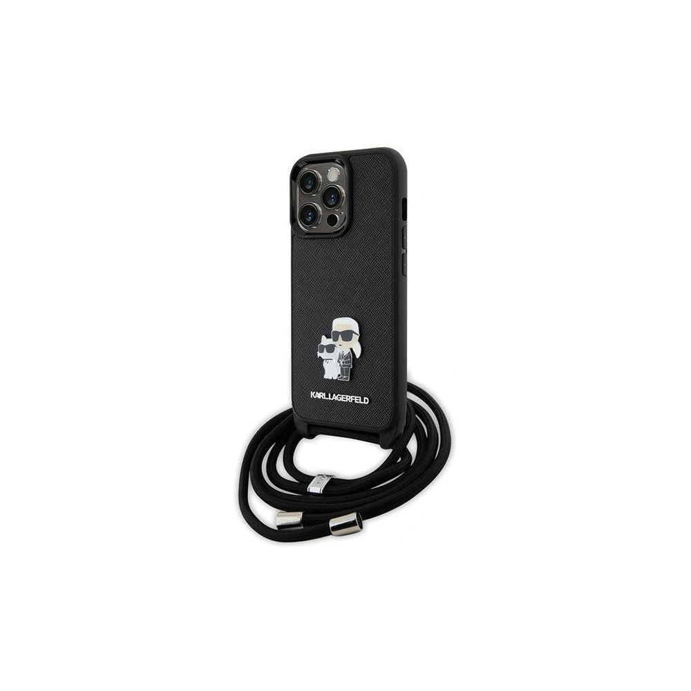 Wholesale Karl Lagerfeld KLHCP13LSAKCPSK Apple iPhone 13/13 Pro hardcase Crossbody Saffiano Metal Pin black - KLD1618 - {ean13} - Hurt