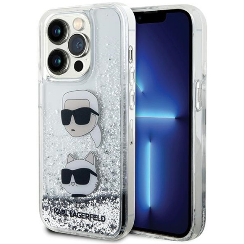 Karl Lagerfeld Distributor - 3666339164652 - KLD1620 - Karl Lagerfeld KLHCP14LLDHKCNS Apple iPhone 14 Pro hardcase Liquid Glitter silver - B2B homescreen