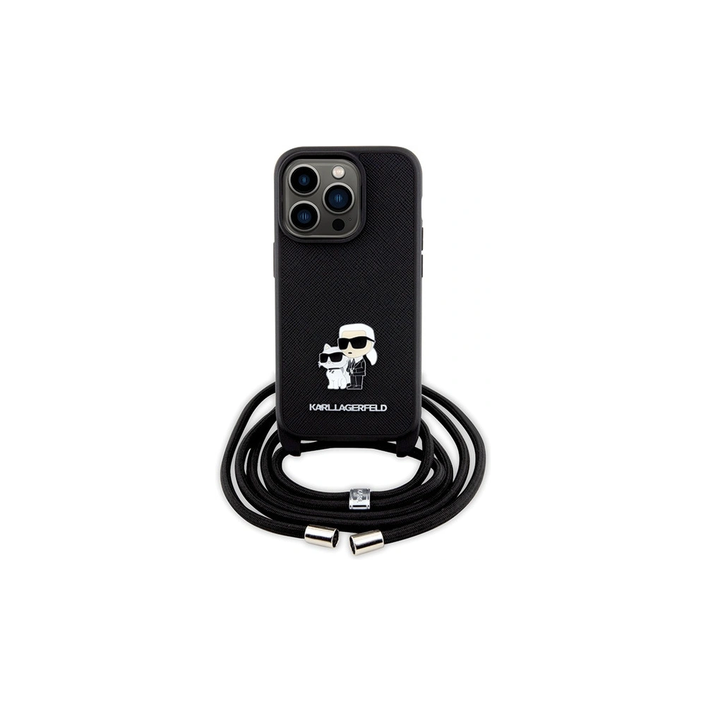 Hurtownia GSM - Etui Karl Lagerfeld KLHCP14LSAKCPSK Apple iPhone 14 Pro hardcase Crossbody Saffiano Metal negru/black - KLD1621 - {ean13} - Hurt