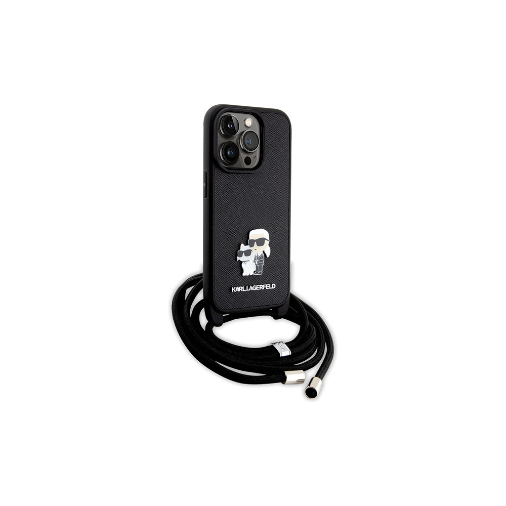 Hurtownia GSM - Etui Karl Lagerfeld KLHCP14LSAKCPSK Apple iPhone 14 Pro Hardcase Crossbody Saffiano Metal schwarz/black - KLD1621 - {ean13} - Hurt