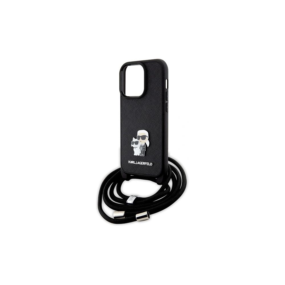 Hurtownia GSM - Etui Karl Lagerfeld KLHCP14LSAKCPSK Apple iPhone 14 Pro hardcase Crossbody Saffiano Metal negru/black - KLD1621 - {ean13} - Hurt