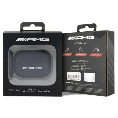 Etui AMG AMAP2SLWK Apple AirPods Pro 2 cover Leather White Logo czarny/black