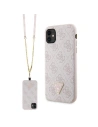 Etui Guess GUHCN61P4TDSCPP Apple iPhone 11/XR kemény tok Crossbody 4G Fém Logó rózsaszín/pink