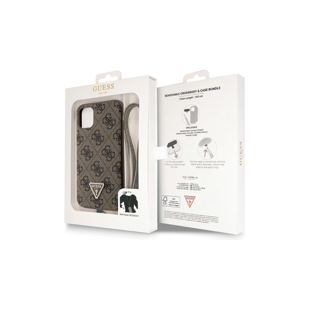 Wholesale Guess GUHCN61P4TDSCPW Apple iPhone 11/XR hardcase Crossbody 4G Metal Logo brown - GUE2723 - {ean13} - Hurt