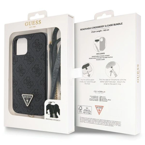 Etui Guess GUHCP12MP4TDSCPK Apple iPhone 12/12 Pro hardcase Crossbody 4G Metal Logo czarny/black
