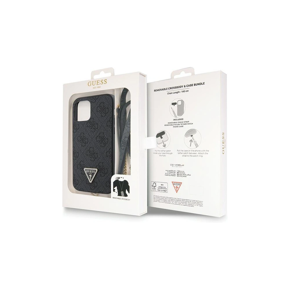 Wholesale Guess GUHCP12MP4TDSCPK Apple iPhone 12/12 Pro hardcase Crossbody 4G Metal Logo black - GUE2724 - {ean13} - Hurt
