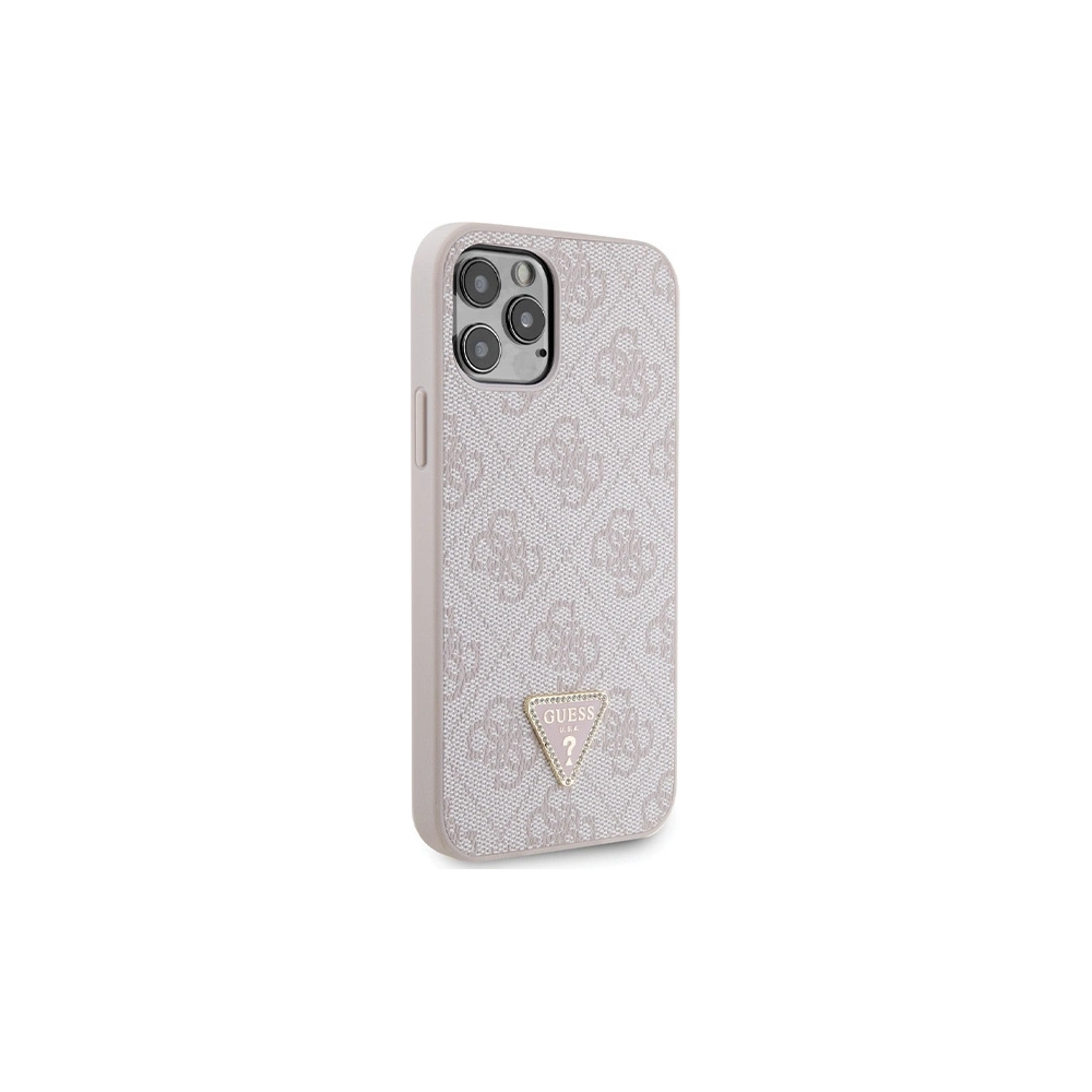Wholesale Guess GUHCP12MP4TDSCPP Apple iPhone 12/12 Pro hardcase Crossbody 4G Metal Logo pink - GUE2725 - {ean13} - Hurt