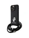 Karl Lagerfeld KLHCP14XSAKCPSK Apple iPhone 14 Pro Max hardcase Crossbody Saffiano Metal Pin black