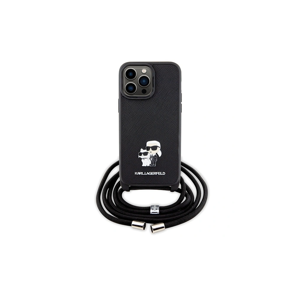 Hurtownia GSM - Etui Karl Lagerfeld KLHCP14XSAKCPSK Apple iPhone 14 Pro Max hardcase Crossbody Saffiano Metal Pin černý/black - KLD1623 - {ean13} - Hurt