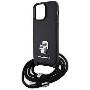 Karl Lagerfeld KLHCP14XSAKCPSK Apple iPhone 14 Pro Max hardcase Crossbody Saffiano Metal Pin black