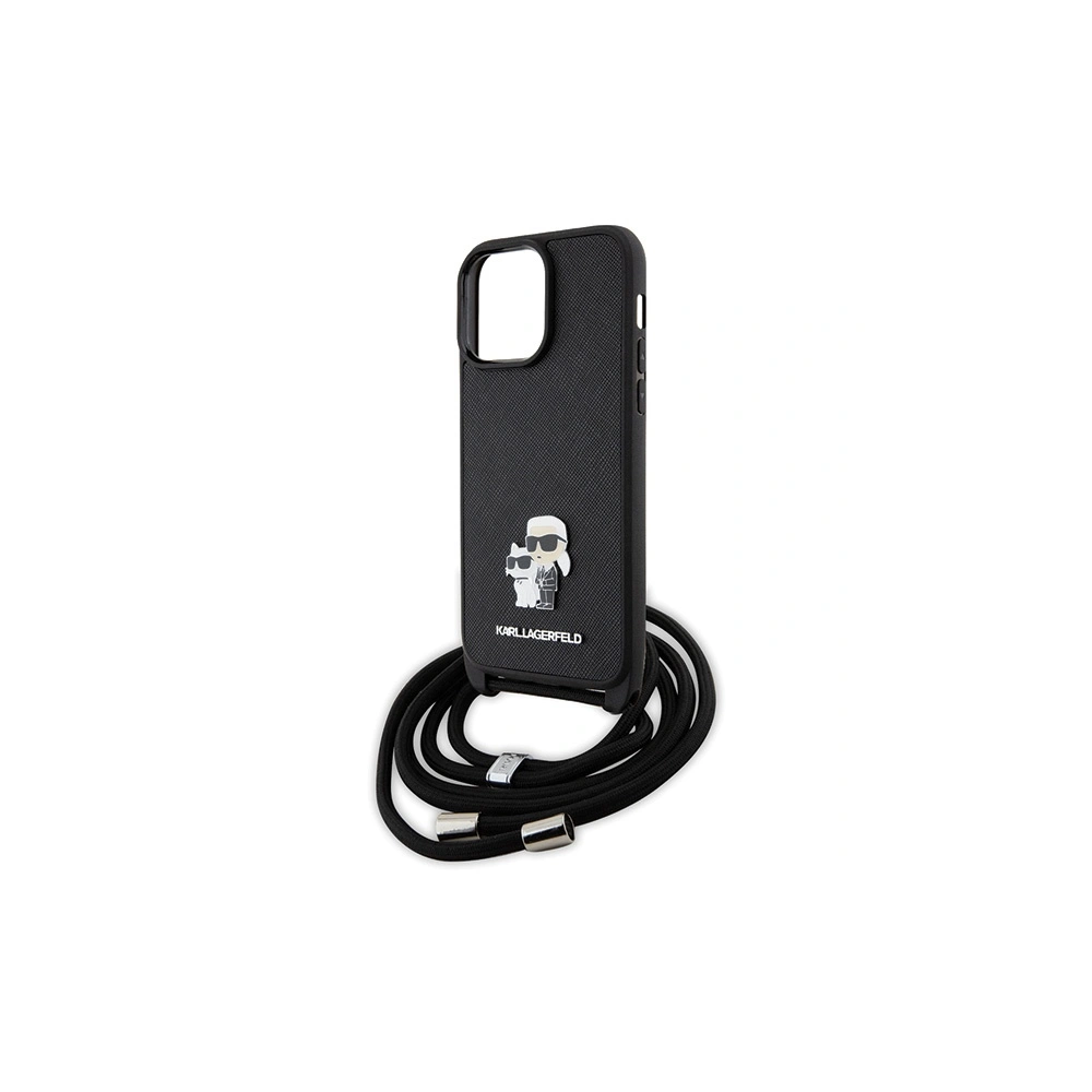 Hurtownia GSM - Etui Karl Lagerfeld KLHCP14XSAKCPSK Apple iPhone 14 Pro Max hardcase Crossbody Saffiano Metal Pin černý/black - KLD1623 - {ean13} - Hurt