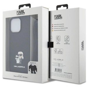 Karl Lagerfeld KLHCP14XSAKCPSK Apple iPhone 14 Pro Max hardcase Crossbody Saffiano Metal Pin black