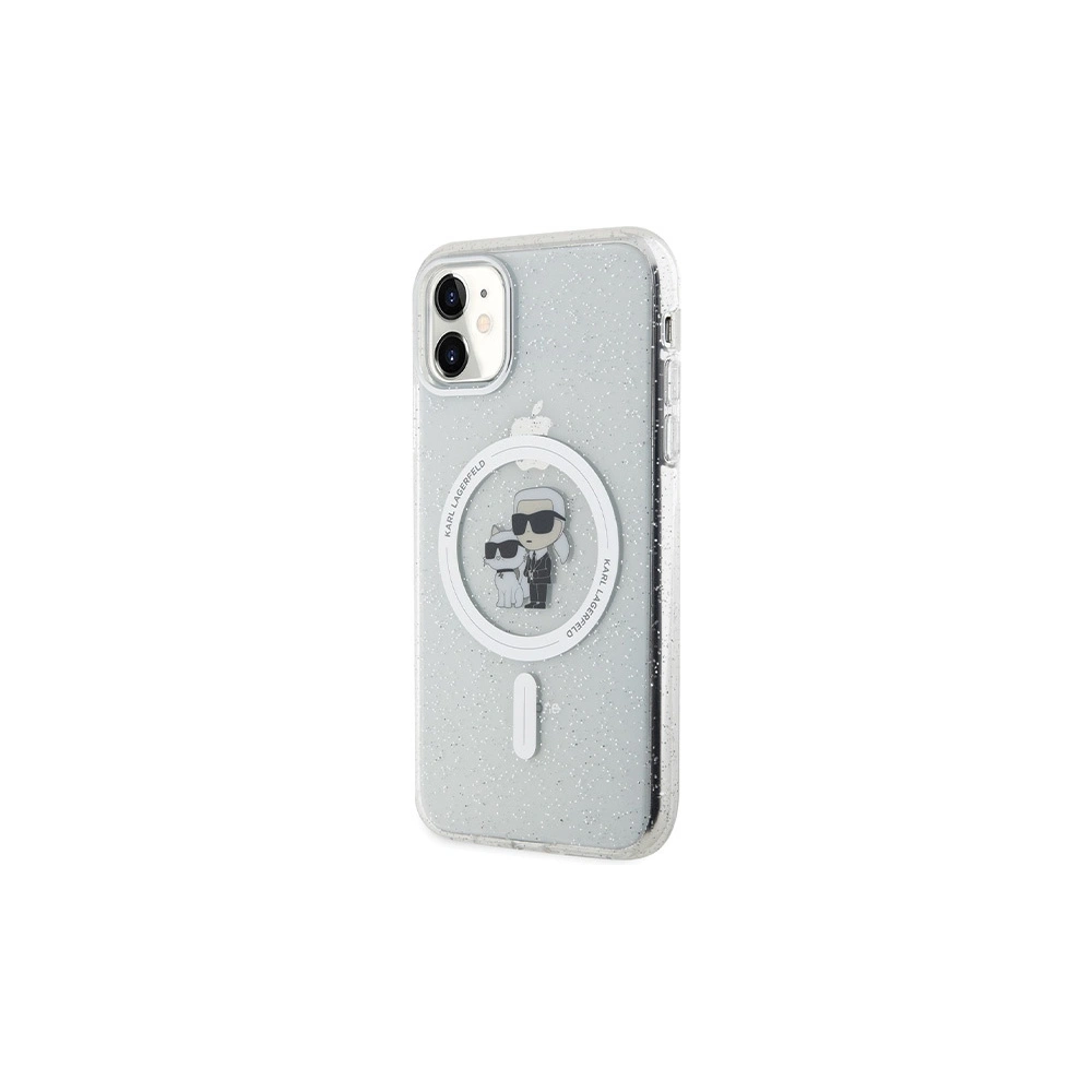 Hurtownia GSM - Etui Karl Lagerfeld KLHMN61HGKCNOT Apple iPhone 11/XR tvrdý obal Karl&Choupette Glitter MagSafe transparentní - KLD1624 - {ean13} - Hurt