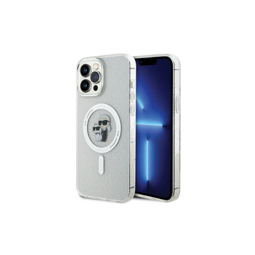Hurtownia GSM - Etui Karl Lagerfeld KLHMP13XHGKCNOT Apple iPhone 13 Pro Max tvrdý obal Karl&Choupette Glitter MagSafe transparentní - KLD1626 - {ean13} - Hurt