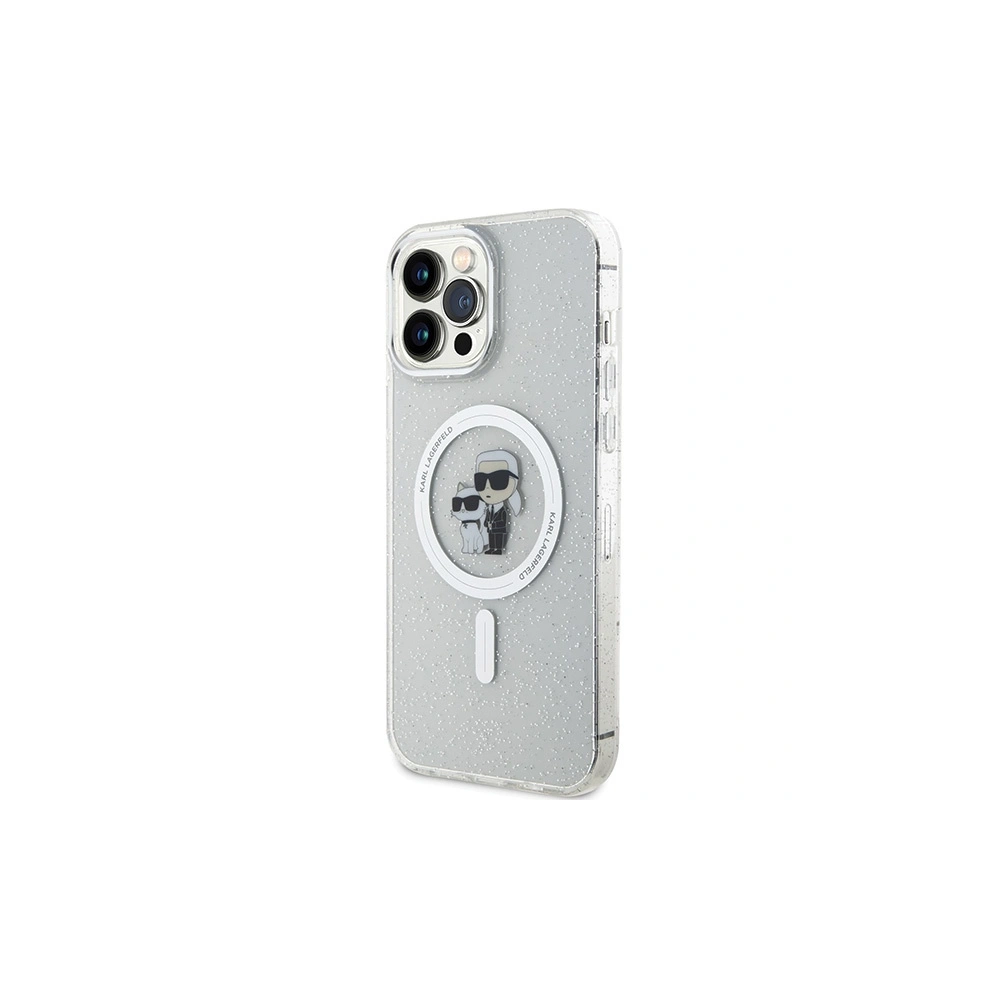 Hurtownia GSM - Etui Karl Lagerfeld KLHMP13XHGKCNOT Apple iPhone 13 Pro Max tvrdý obal Karl&Choupette Glitter MagSafe transparentní - KLD1626 - {ean13} - Hurt