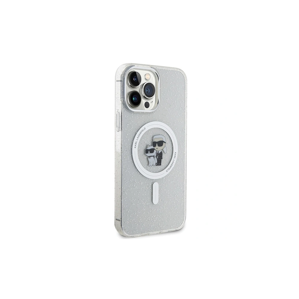 Hurtownia GSM - Etui Karl Lagerfeld KLHMP13XHGKCNOT Apple iPhone 13 Pro Max tvrdý obal Karl&Choupette Glitter MagSafe transparentní - KLD1626 - {ean13} - Hurt