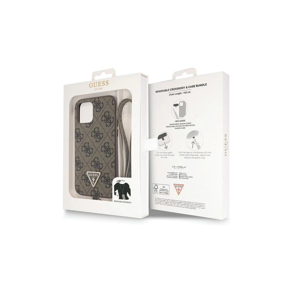 Hurtownia GSM - Guess Apple Caz GUHCP12MP4TDSCPW iPhone 12/12 Pro hardcase Crossbody 4G Metal Logo maro/maro - GUE2726 - {ean13} - Hurt