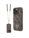 Etui Guess GUHCP13LP4TDSCPW Apple iPhone 13/13 Pro kemény tok Crossbody 4G Fém Logó barna/brown