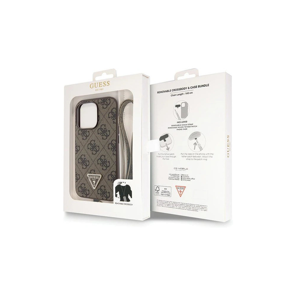Hurtownia GSM - Etui Guess GUHCP13LP4TDSCPW Apple iPhone 13/13 Pro kemény tok Crossbody 4G Fém Logó barna/brown - GUE2730 - {ean13} - Hurt