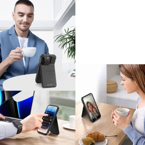 Hurtownia GSM - Etui Dux Ducis RFID Rafi Mag Apple iPhone 15 Pro Max MagSafe peněženka s podložkou 3w1 černé - DDS1801 - {ean13} - Hurt